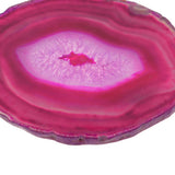 Max 1 Piece 80-100mm Agate Quartz Crystal Slices Coaster Home Ornament Fuschia