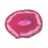 Max 1 Piece 80-100mm Agate Quartz Crystal Slices Coaster Home Ornament Fuschia