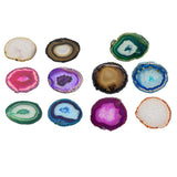 Max 1 Piece 80-100mm Agate Quartz Crystal Slices Coaster Home Ornament Fuschia