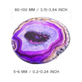 Maxbell 1 Piece 80-100mm Agate Quartz Crystal Slices Coaster Home Ornament Purple