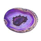 Maxbell 1 Piece 80-100mm Agate Quartz Crystal Slices Coaster Home Ornament Purple