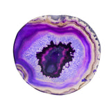Maxbell 1 Piece 80-100mm Agate Quartz Crystal Slices Coaster Home Ornament Purple