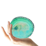 Maxbell 1 Piece 80-100mm Agate Quartz Crystal Slices Coaster Home Ornament Green