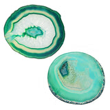 Maxbell 1 Piece 80-100mm Agate Quartz Crystal Slices Coaster Home Ornament Green