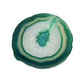 Maxbell 1 Piece 80-100mm Agate Quartz Crystal Slices Coaster Home Ornament Green