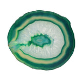 Maxbell 1 Piece 80-100mm Agate Quartz Crystal Slices Coaster Home Ornament Green