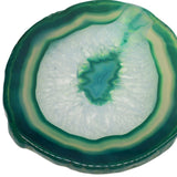 Maxbell 1 Piece 80-100mm Agate Quartz Crystal Slices Coaster Home Ornament Green