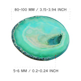 Maxbell 1 Piece 80-100mm Agate Quartz Crystal Slices Coaster Home Ornament Green