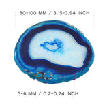Maxbell 1 Piece 80-100mm Agate Quartz Crystal Slices Coaster Home Ornament Navy blue