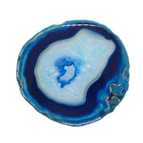 Maxbell 1 Piece 80-100mm Agate Quartz Crystal Slices Coaster Home Ornament Navy blue
