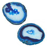 Maxbell 1 Piece 80-100mm Agate Quartz Crystal Slices Coaster Home Ornament Navy blue