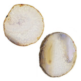 Maxbell 1 Piece 80-100mm Agate Quartz Crystal Slices Coaster Home Ornament Raw grey