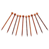 Maxbell 10 Pcs Vintage Women Wood Hair Stick Hairpin Head Pins for Hair Accessories