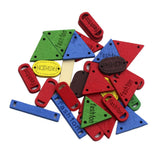 Maxbell 30 Pieces Mixed Geometric Flatback Wooden Sewing Buttons DIY Scrapbook Craft