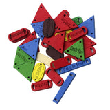 Maxbell 30 Pieces Mixed Geometric Flatback Wooden Sewing Buttons DIY Scrapbook Craft