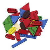 Maxbell 30 Pieces Mixed Geometric Flatback Wooden Sewing Buttons DIY Scrapbook Craft