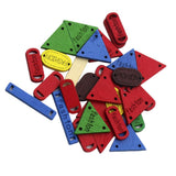 Maxbell 30 Pieces Mixed Geometric Flatback Wooden Sewing Buttons DIY Scrapbook Craft