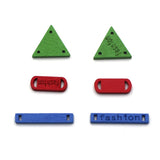 Maxbell 30 Pieces Mixed Geometric Flatback Wooden Sewing Buttons DIY Scrapbook Craft
