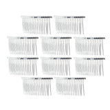 Maxbell 10 Pieces DIY Blank Metal Hair Clips Side Comb 20 Teeth Bridal Accessories