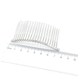Maxbell 10 Pieces DIY Blank Metal Hair Clips Side Comb 20 Teeth Bridal Accessories