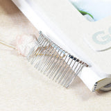 Maxbell 10 Pieces DIY Blank Metal Hair Clips Side Comb 20 Teeth Bridal Accessories