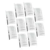 Maxbell 10 Pieces DIY Blank Metal Hair Clips Side Comb 20 Teeth Bridal Accessories