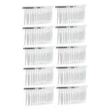 Maxbell 10 Pieces DIY Blank Metal Hair Clips Side Comb 20 Teeth Bridal Accessories