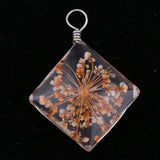 Maxbell 1 Piece Dried Flower Crystal Pendants Glass Pendant DIY Jewelry Coralline