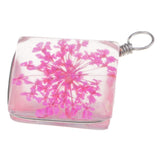 Maxbell 1 Piece Dried Flower Crystal Pendants Glass Pendant DIY Jewelry Pink