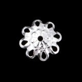 Max 5Pcs Plum Blossom Cap Bead Cap Flower Jewelry Accessories DIY Craft Silver