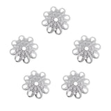 Max 5Pcs Plum Blossom Cap Bead Cap Flower Jewelry Accessories DIY Craft Silver