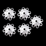 Max 5Pcs Plum Blossom Cap Bead Cap Flower Jewelry Accessories DIY Craft Silver