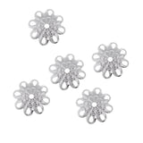 Max 5Pcs Plum Blossom Cap Bead Cap Flower Jewelry Accessories DIY Craft Silver