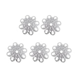 Max 5Pcs Plum Blossom Cap Bead Cap Flower Jewelry Accessories DIY Craft Silver