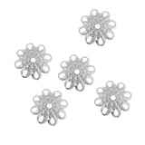 Max 5Pcs Plum Blossom Cap Bead Cap Flower Jewelry Accessories DIY Craft Silver