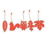 Max 10 Pieces Wooden Animal Leaf Hanging Pendant for Christmas Tree Decorations