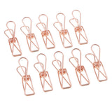 Max Hollow Metal Long Tail Binder Clips Paper Clips 10 Pieces 3x1.3cm Rose gold
