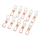 Max Hollow Metal Long Tail Binder Clips Paper Clips 10 Pieces 3x1.3cm Rose gold