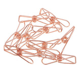Max Hollow Metal Long Tail Binder Clips Paper Clips 10 Pieces 3x1.3cm Rose gold