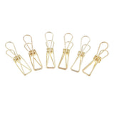 Maxbell Hollow Metal Long Tail Binder Clips Paper Clips 6 Pieces 5.3x2cm Gold