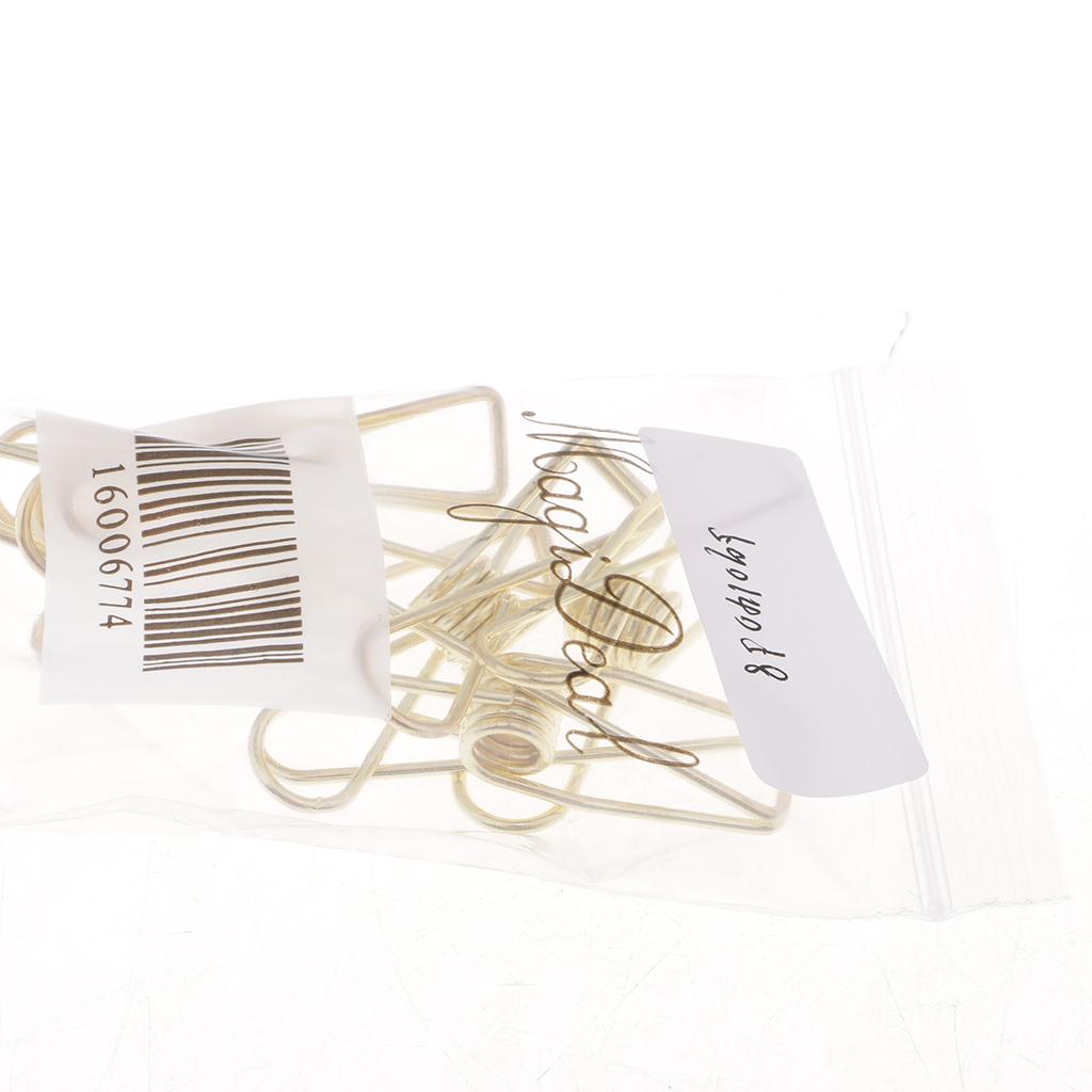Maxbell Hollow Metal Long Tail Binder Clips Paper Clips 6 Pieces 5.3x2cm Gold