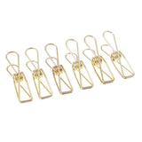 Maxbell Hollow Metal Long Tail Binder Clips Paper Clips 6 Pieces 5.3x2cm Gold