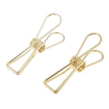 Maxbell Hollow Metal Long Tail Binder Clips Paper Clips 6 Pieces 5.3x2cm Gold