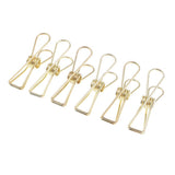 Maxbell Hollow Metal Long Tail Binder Clips Paper Clips 6 Pieces 5.3x2cm Gold