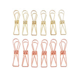 Maxbell Hollow Metal Long Tail Binder Clips Paper Clips 6 Pieces 5.3x2cm Gold