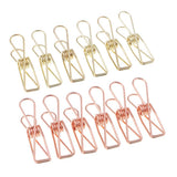 Maxbell Hollow Metal Long Tail Binder Clips Paper Clips 6 Pieces 5.3x2cm Gold