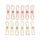 Maxbell Hollow Metal Long Tail Binder Clips Paper Clips 6 Pieces 5.3x2cm Gold