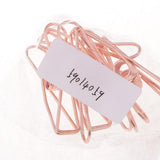 Maxbell Hollow Metal Long Tail Binder Clips Paper Clips 6 Pieces 5.3x2cm Rose gold
