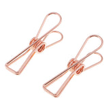 Maxbell Hollow Metal Long Tail Binder Clips Paper Clips 6 Pieces 5.3x2cm Rose gold