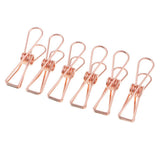 Maxbell Hollow Metal Long Tail Binder Clips Paper Clips 6 Pieces 5.3x2cm Rose gold